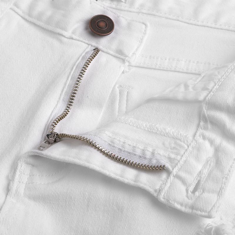 Men's Autumn White Slim Stretch Pants