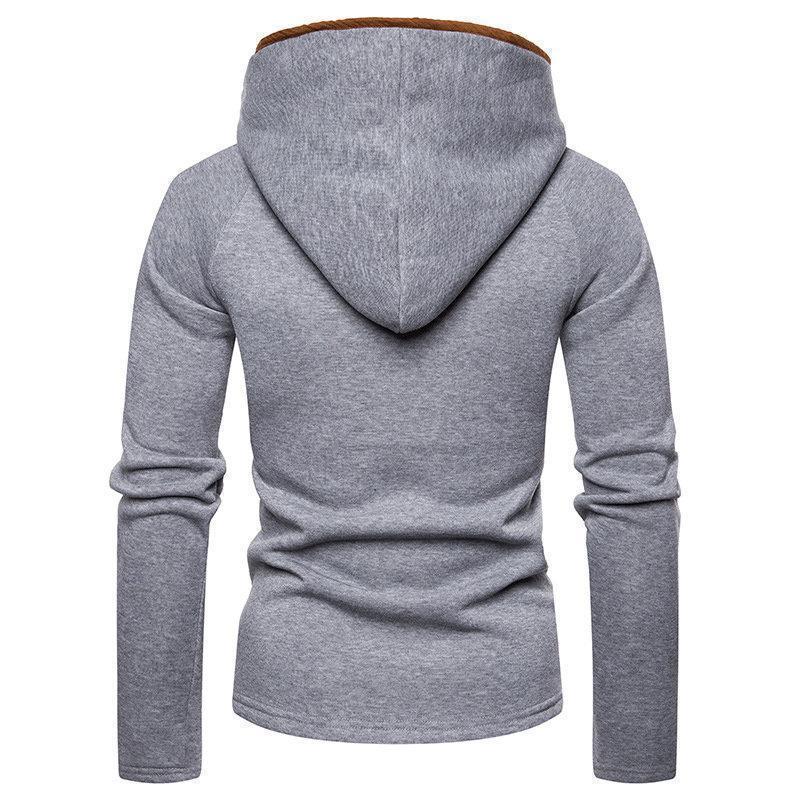 Mens Casual Comfy Stitching Zipper Breathable Slim Warm Hoodies