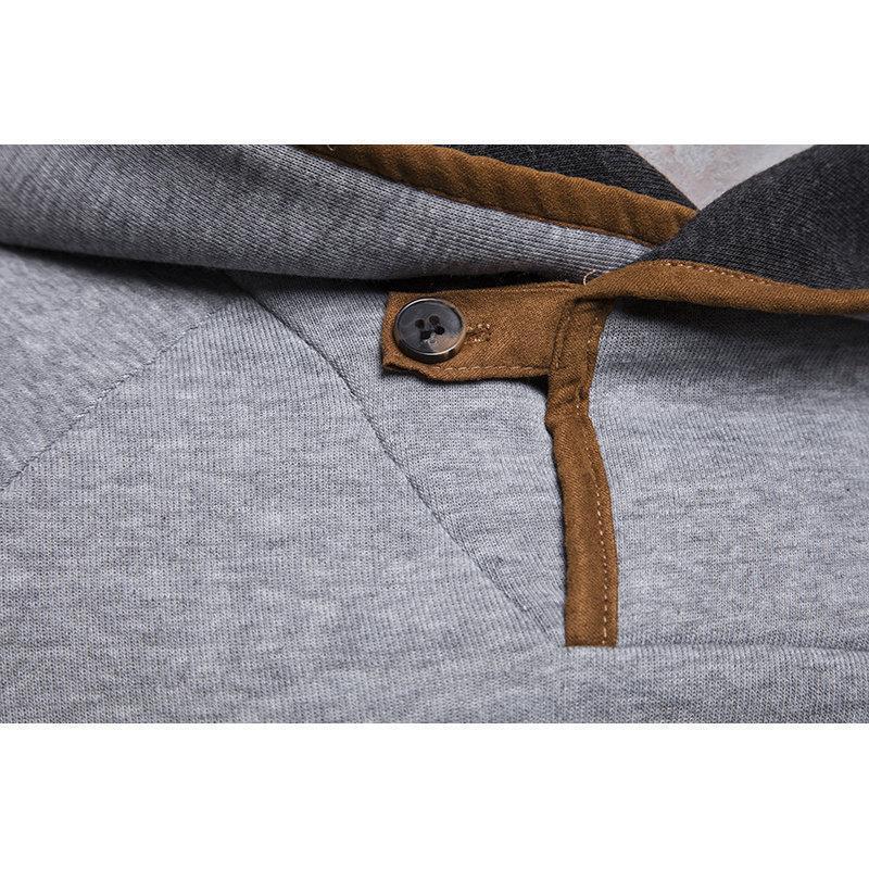 Mens Casual Comfy Stitching Zipper Breathable Slim Warm Hoodies