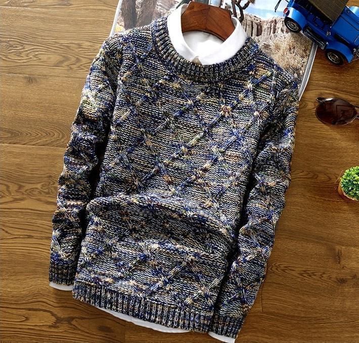 Men's Winter O-Neck Slim Fit Knitted Pullover