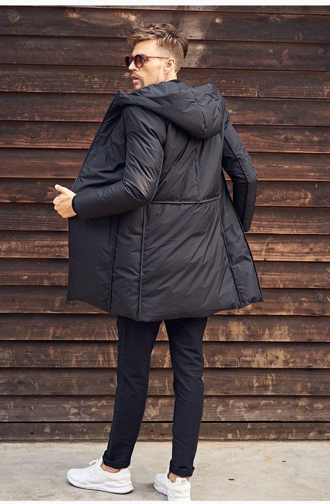 Men's Winter Thick Hooded Long Down Parka