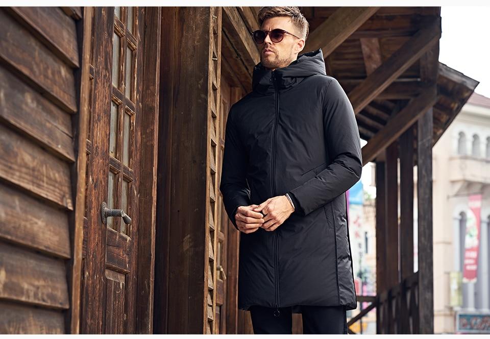 Men's Winter Thick Hooded Long Down Parka