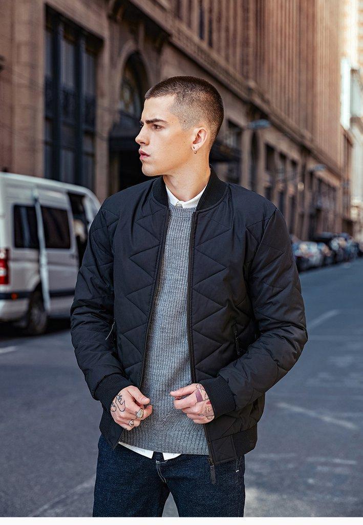 Men's Winter Warm Thick Quilted Bomber