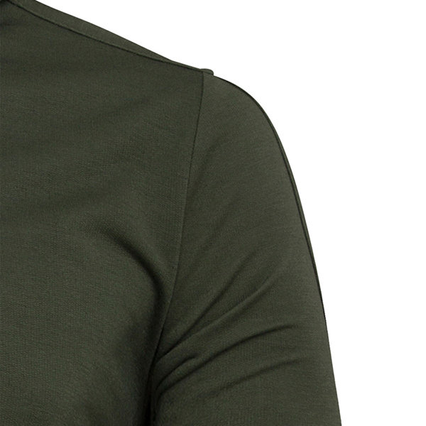 Mens Casual Solid Long Sleeve Hoodie with Hole