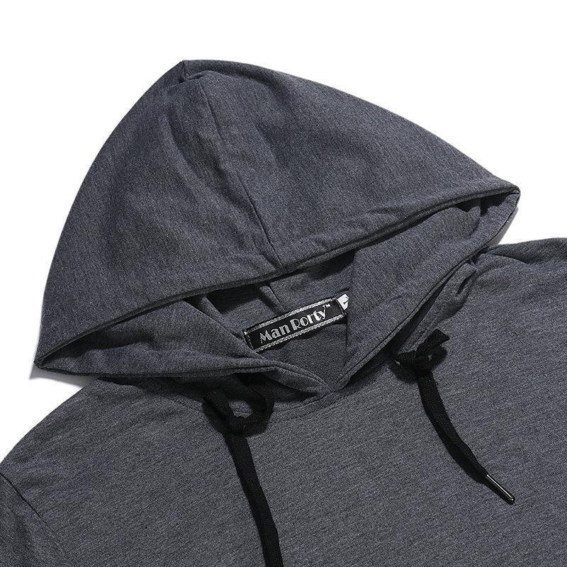 Mens Fashion Sports Solid Color Arm Zipper Decoration Stiching Hoodies