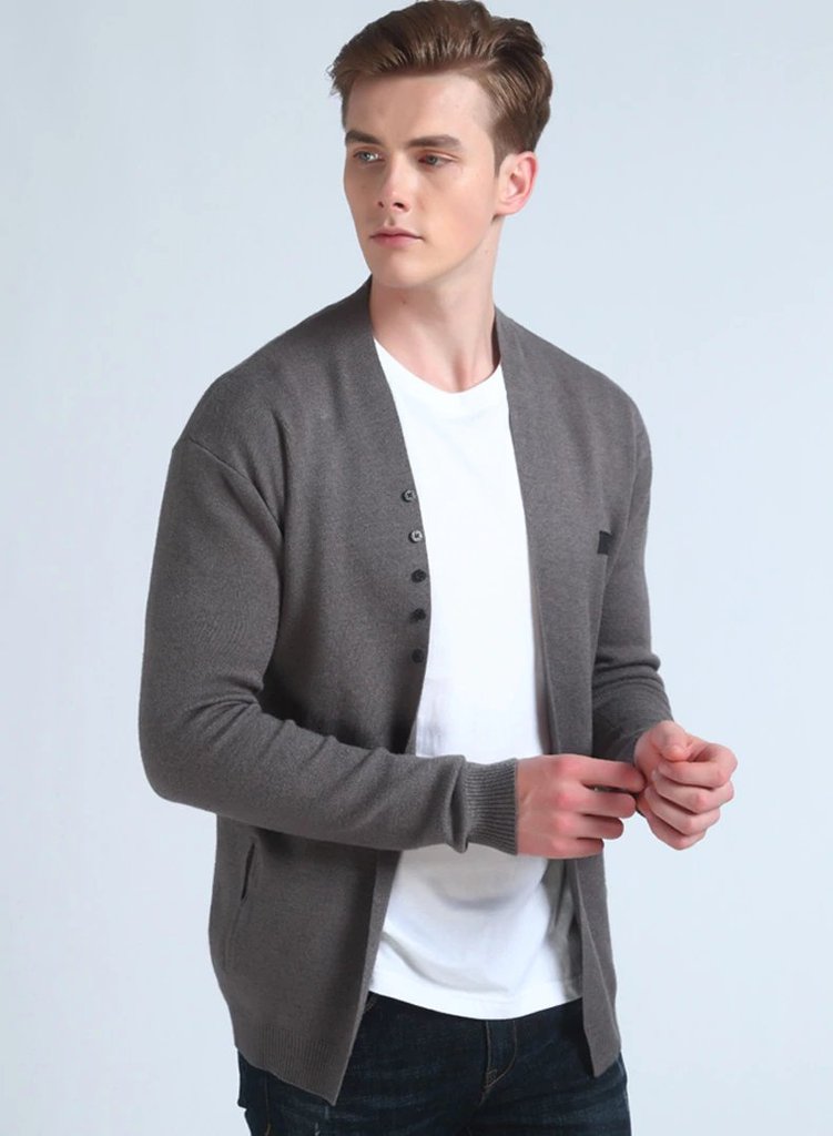 Men's Autumn Casual Cardigan With Decorative Buttons