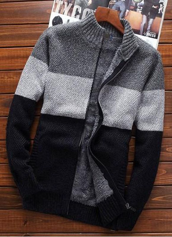 Men's Autumn/Winter Casual Wool Cardigan with Zipper