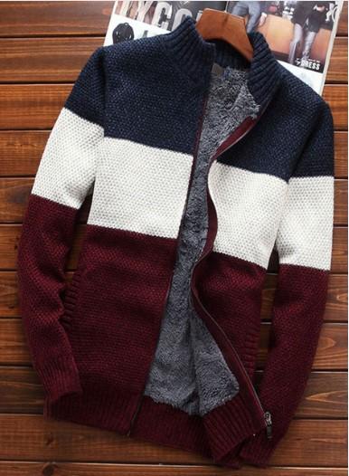 Men's Autumn/Winter Casual Wool Cardigan with Zipper