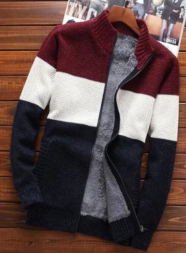 Men's Autumn/Winter Casual Wool Cardigan with Zipper