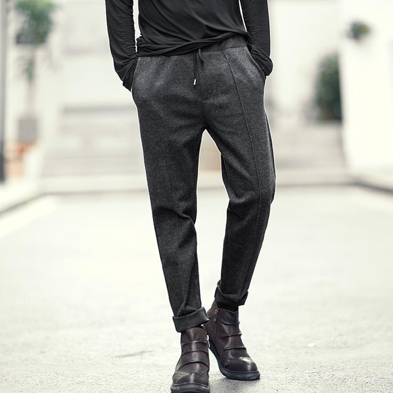 Men's Slim Rubber Waist Casual Pants