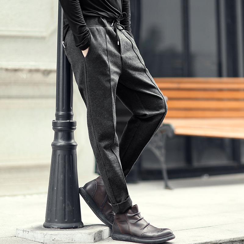 Men's Slim Rubber Waist Casual Pants