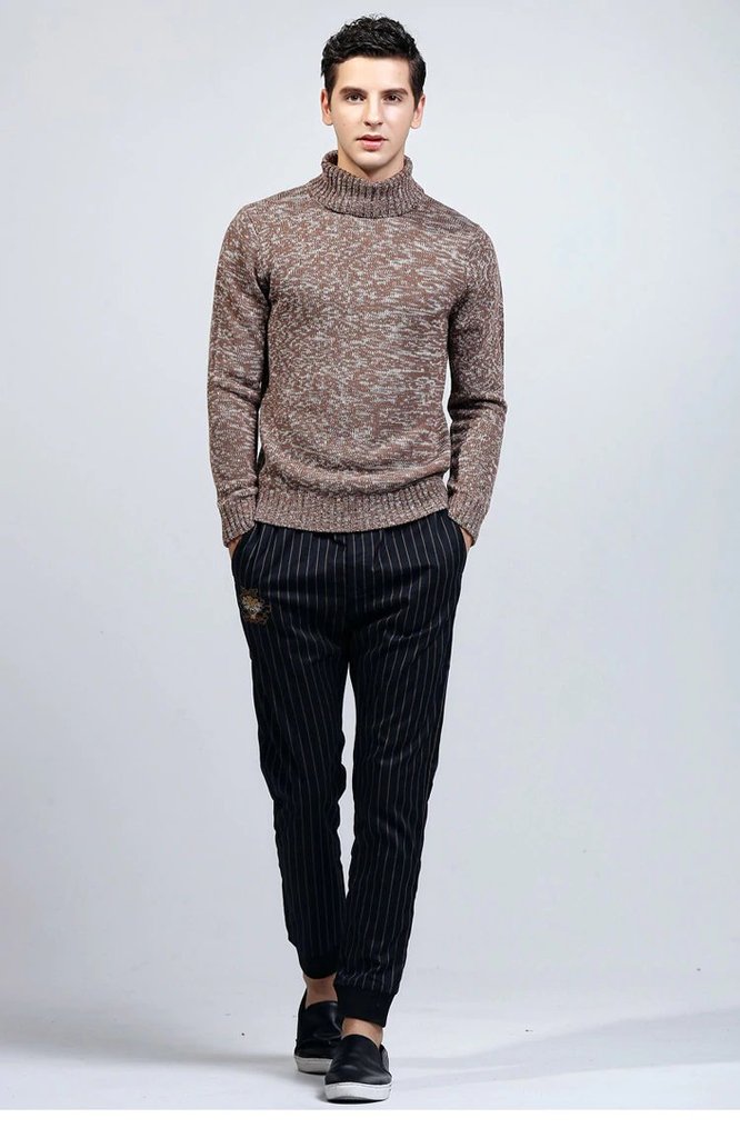 Men's Autumn/Winter Woolen Pullover With Turtleneck