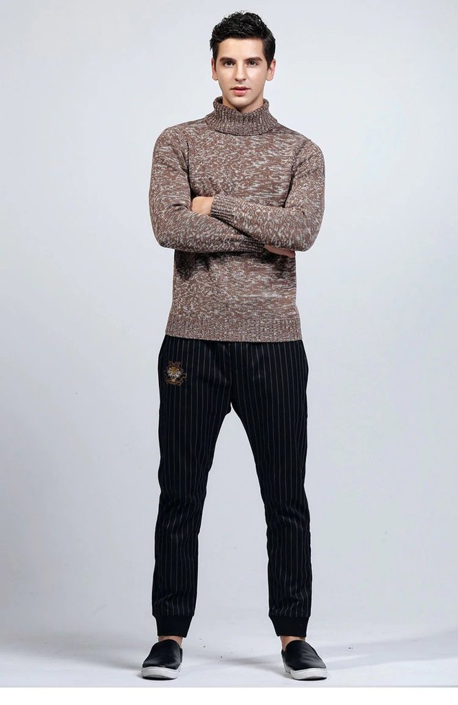 Men's Autumn/Winter Woolen Pullover With Turtleneck