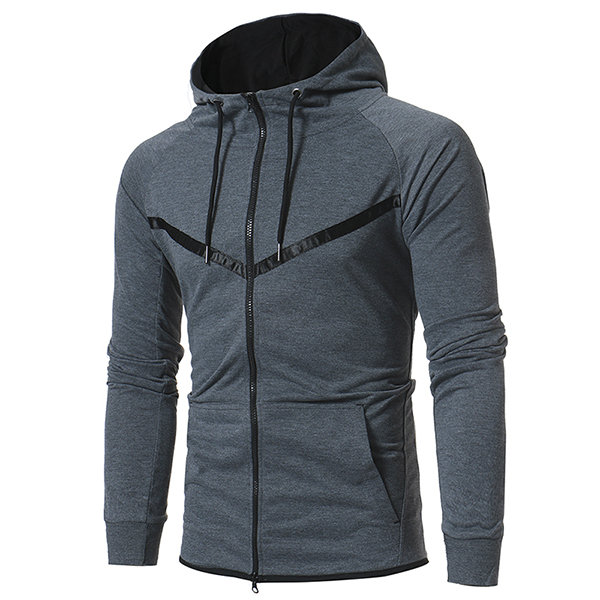 Mens Casual Sport Style Thin Zip Up Hoodie