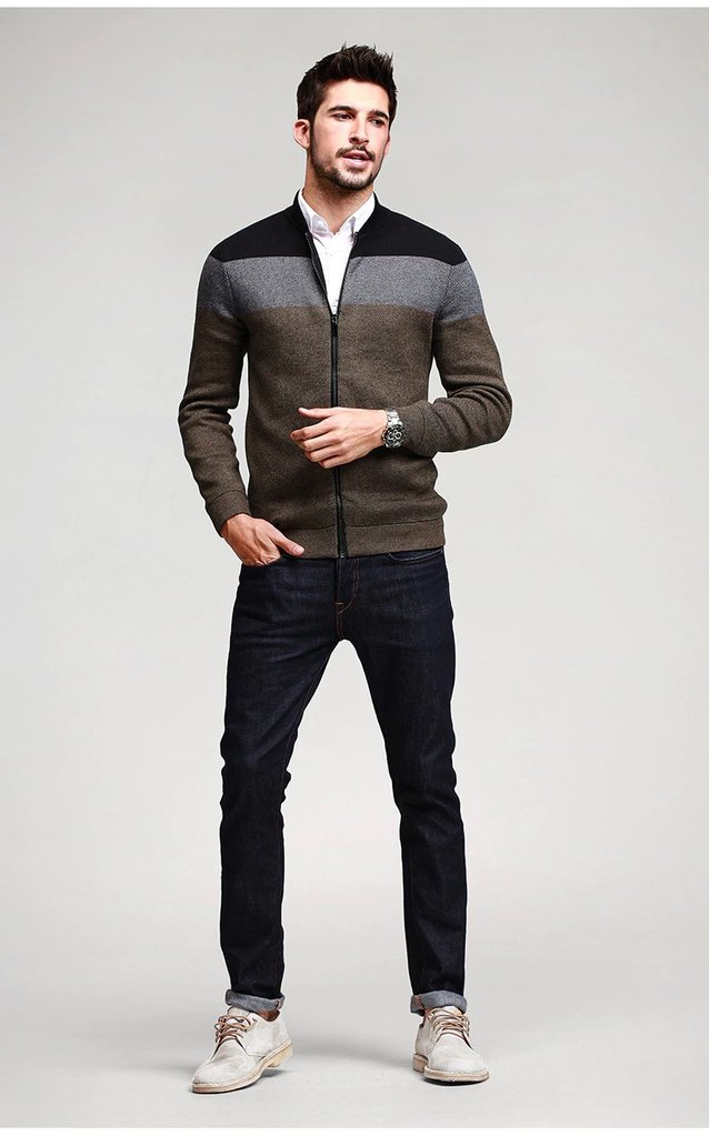 Men's Autumn Knitted Cardigan | Men's Sweater With Zipper