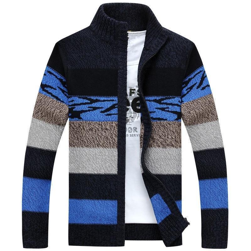 Men's Winter Wool Knitted Cardigan With Zipper | Men's Clothing