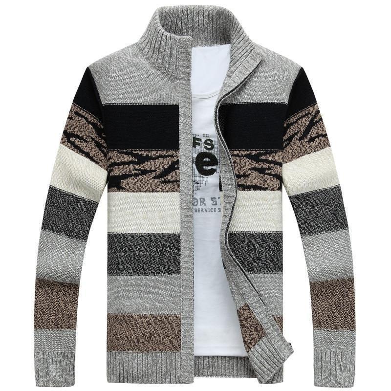 Men's Winter Wool Knitted Cardigan With Zipper | Men's Clothing