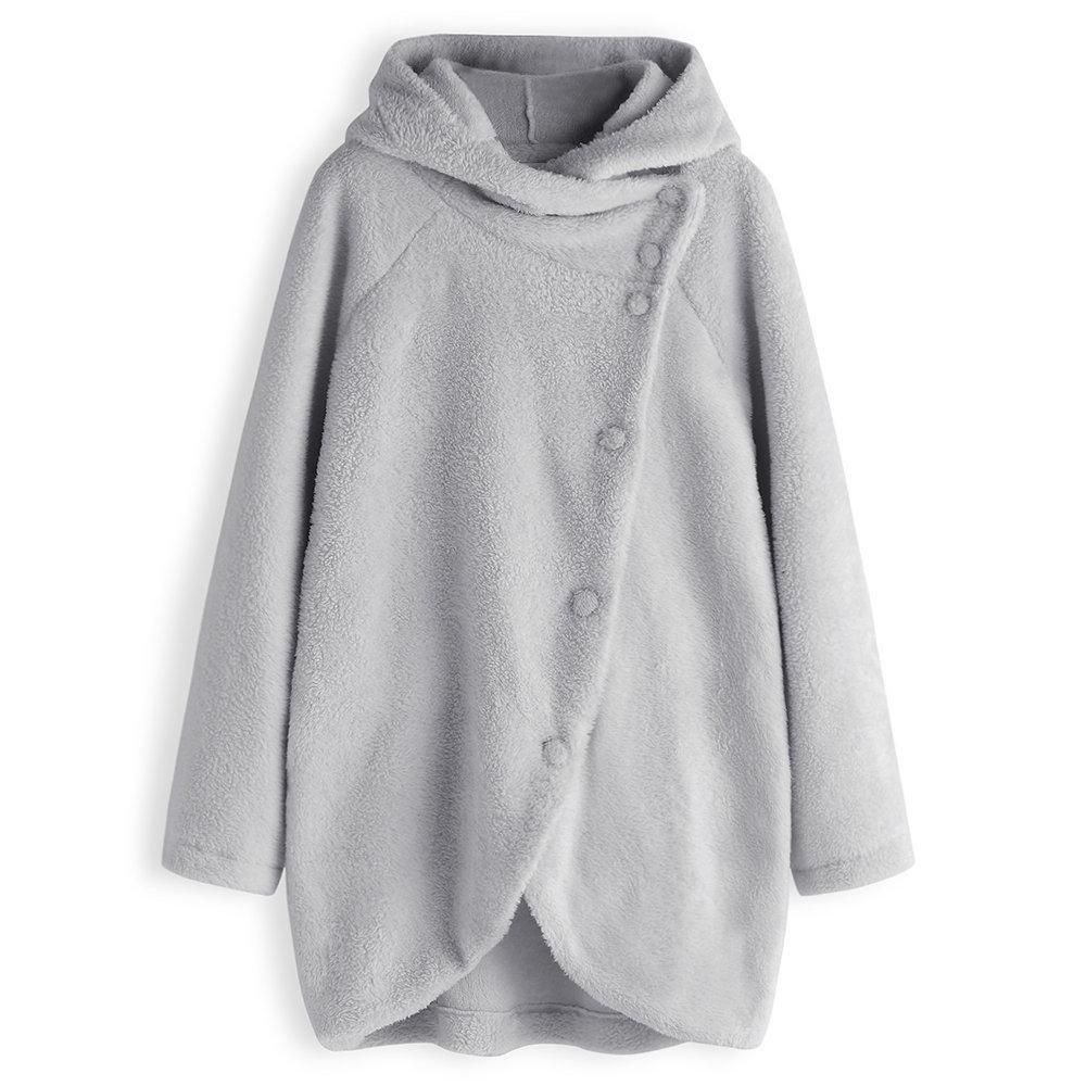 Mid-Long Fleece Solid Color Hoodie Long Sleeve Sweatshirts for Men