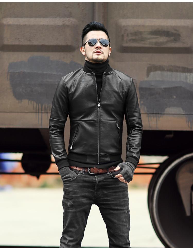 Men's Spring/Autumn Casual PU Leather Slim Jacket