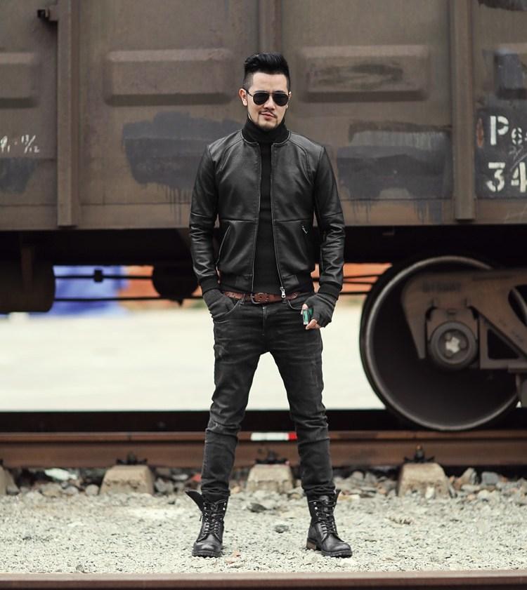 Men's Spring/Autumn Casual PU Leather Slim Jacket