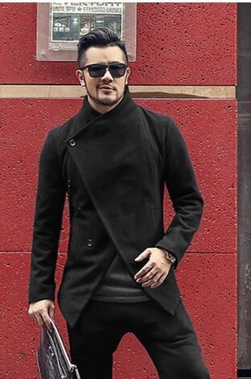 Men's Autumn/Winter British Style Woolen Slim Coat