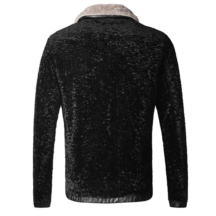 Men's Winter Warm Plush Zippered Fluffy Jacket