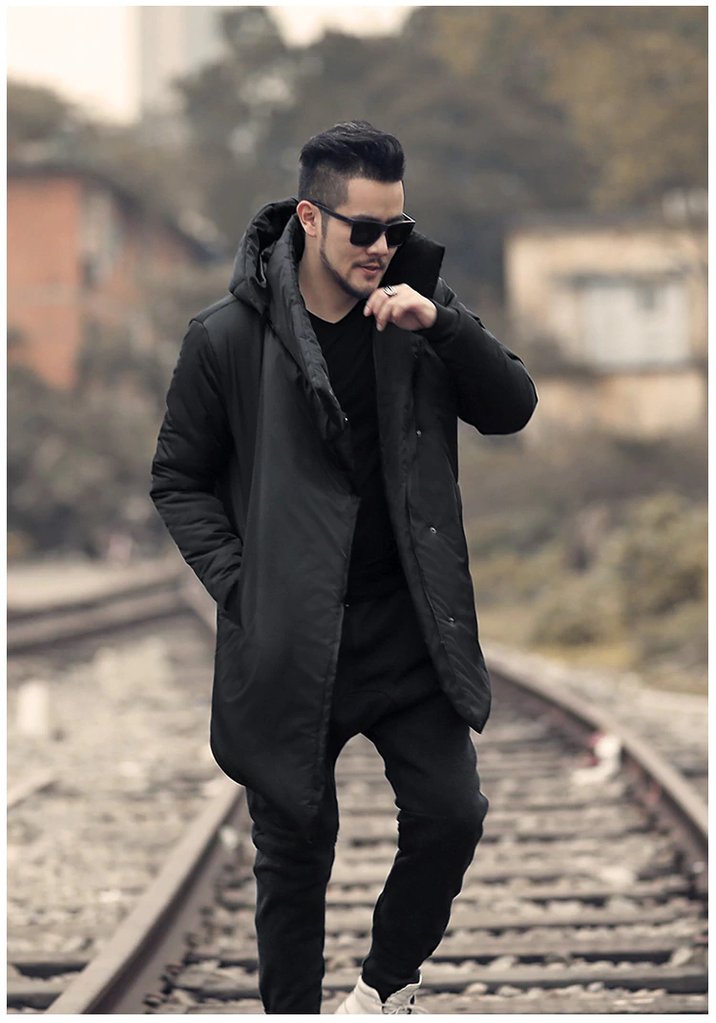 Men's Winter Thick Cotton Padded Warm Hooded Coat