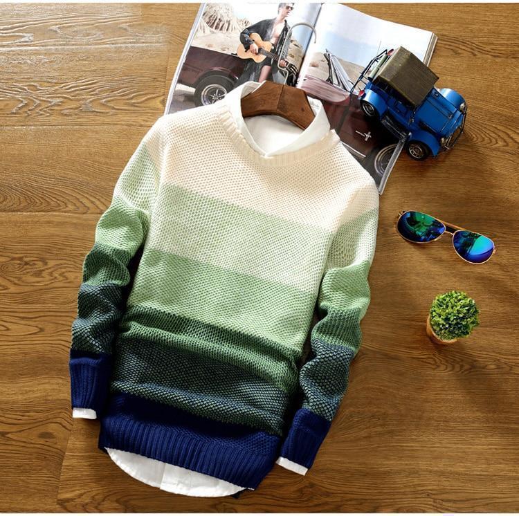 Men's Spring/Autumn Casual O-Neck Knitted Pullover