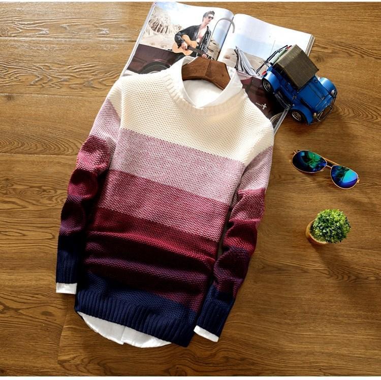 Men's Spring/Autumn Casual O-Neck Knitted Pullover