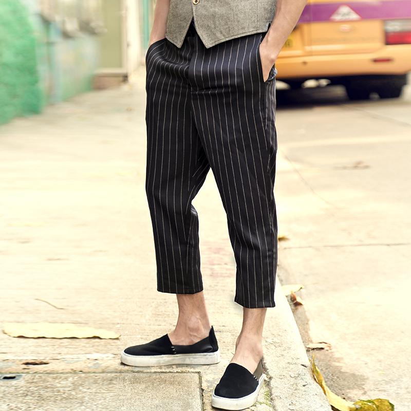 Men's Spring Loose Striped Casual Pants