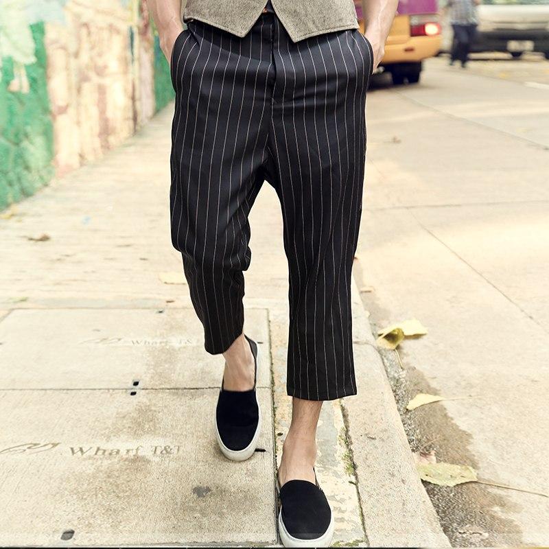 Men's Spring Loose Striped Casual Pants