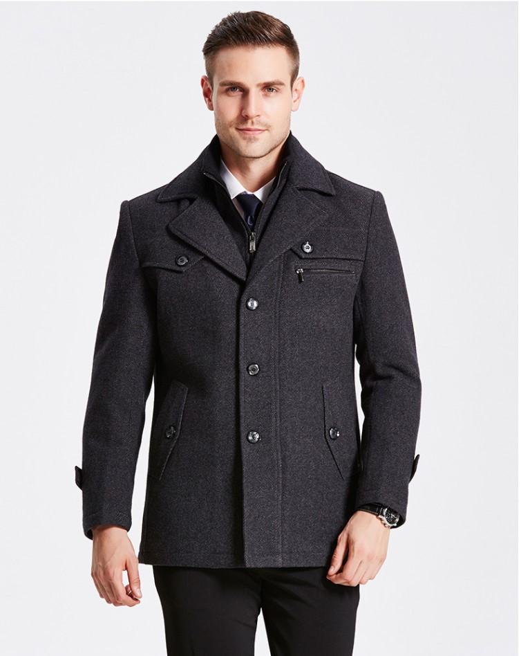 Men's Autumn/Winter Casual Warm Woolen Slim Fit Coat