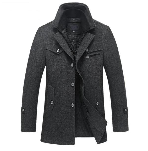 Men's Autumn/Winter Casual Warm Woolen Slim Fit Coat