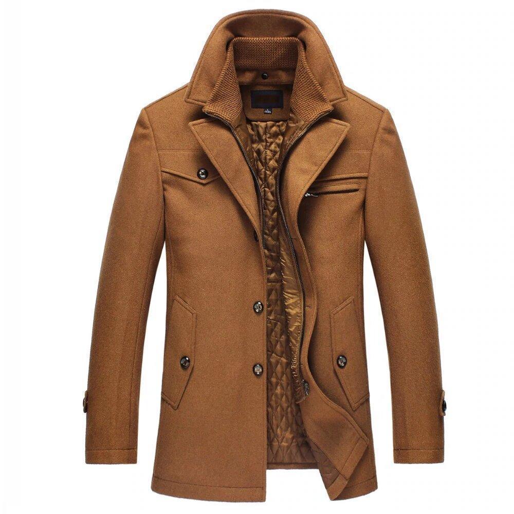 Men's Autumn/Winter Casual Warm Woolen Slim Fit Coat