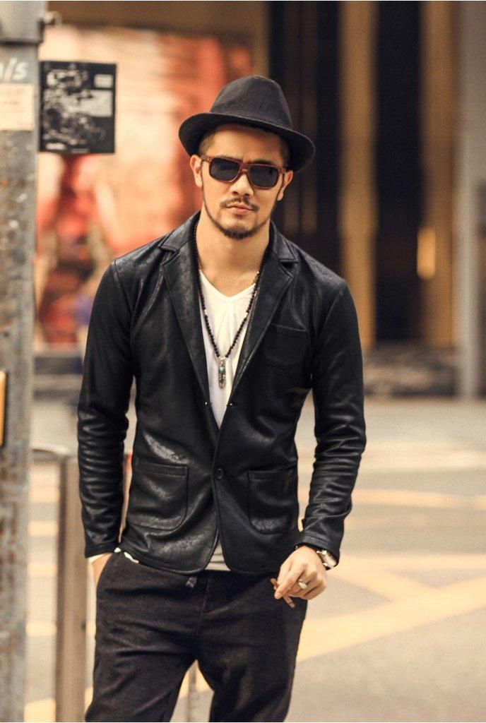 Men's Spring/Autumn Casual Slim Leather Jacket