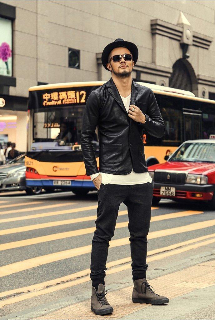 Men's Spring/Autumn Casual Slim Leather Jacket