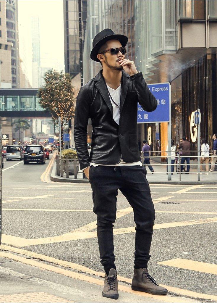 Men's Spring/Autumn Casual Slim Leather Jacket