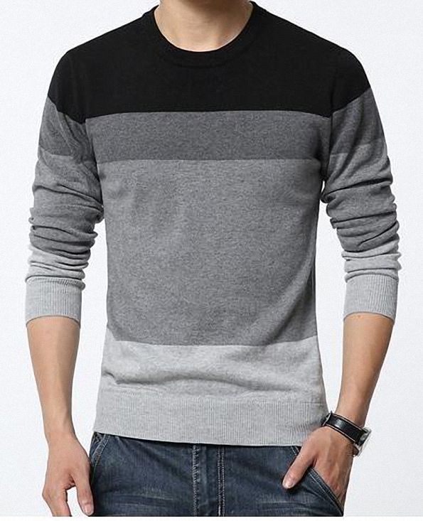 Men's Autumn Casual Striped Slim Fit Pullover