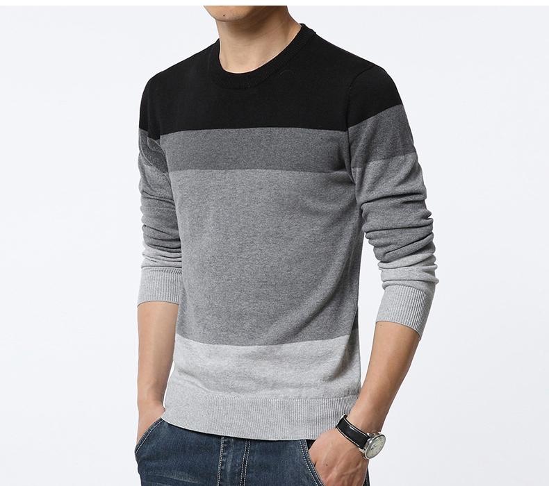 Men's Autumn Casual Striped Slim Fit Pullover